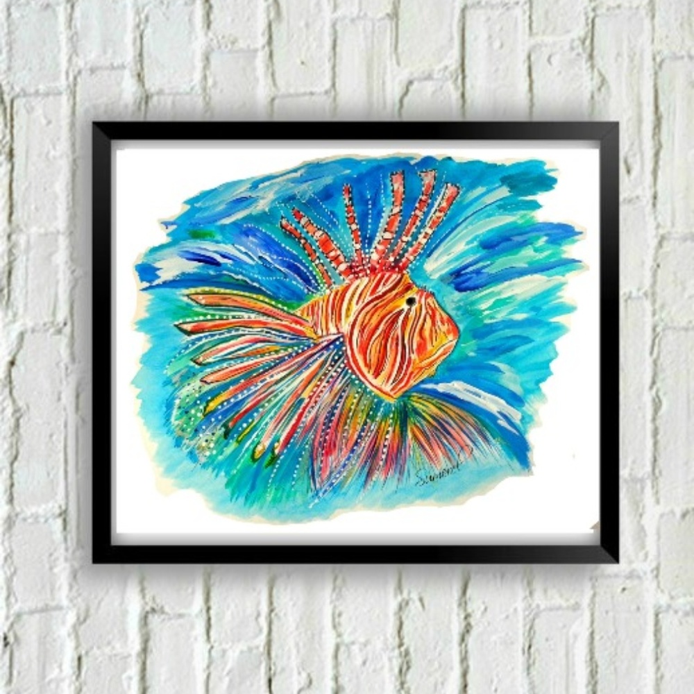 8 x 10 Coastal Fish Art Print Signed by Artist